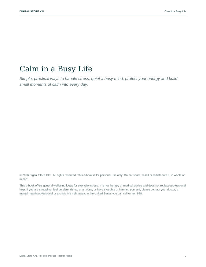 Calm in a Busy Life — sample page 2