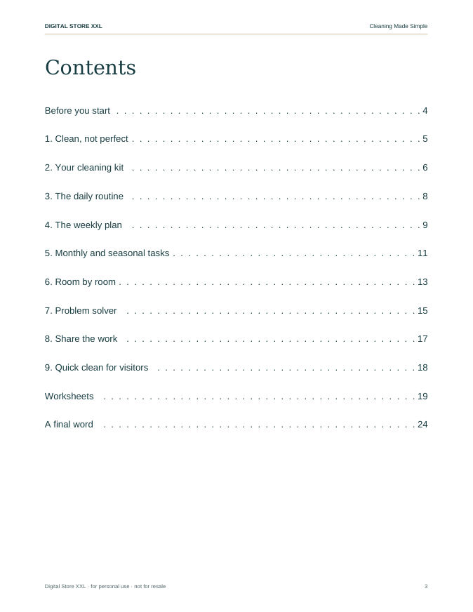 Cleaning Made Simple — sample page 3