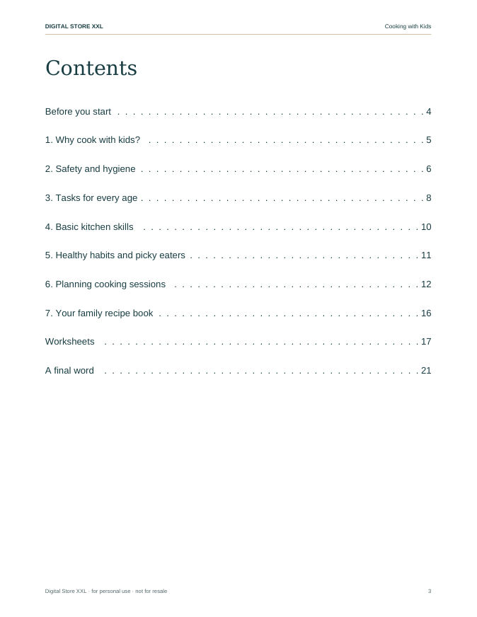 Cooking with Kids — sample page 3
