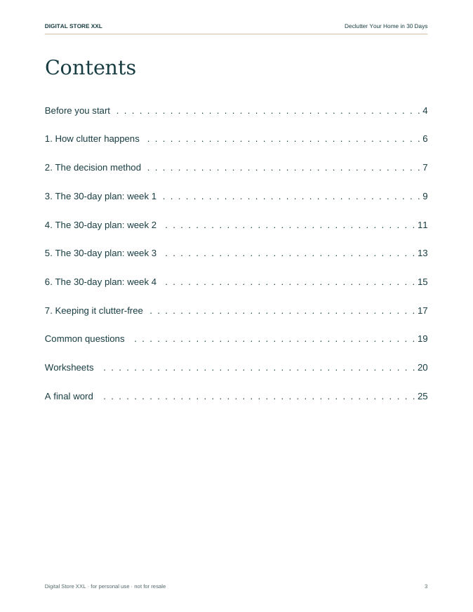 Declutter Your Home in 30 Days — sample page 3