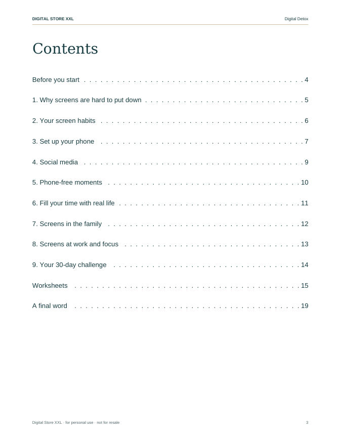Digital Detox — sample page 3