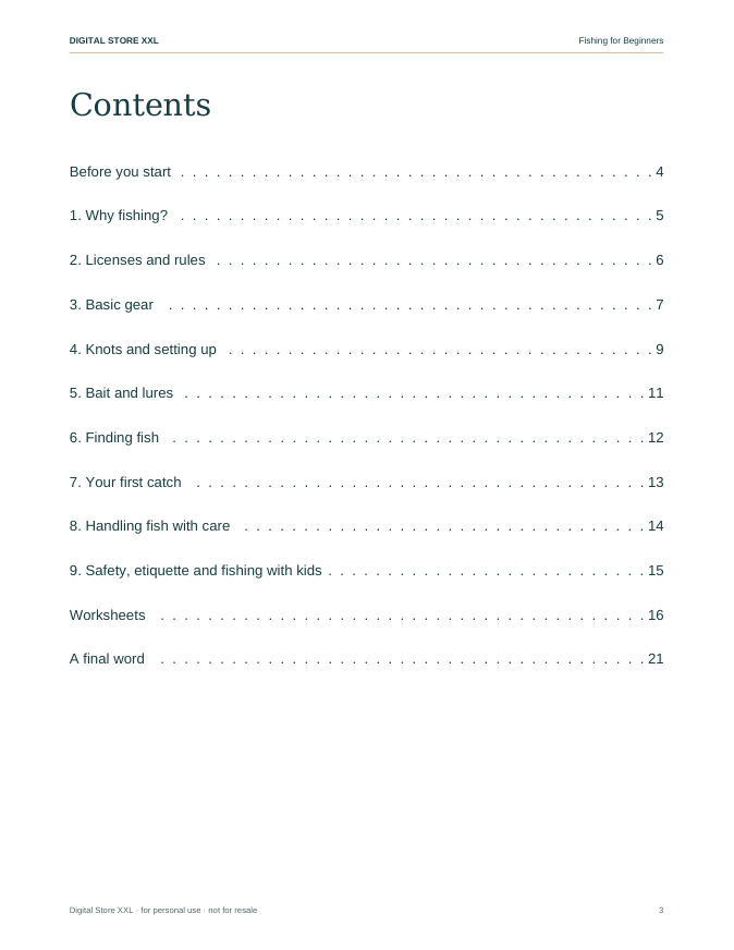 Fishing for Beginners — sample page 3