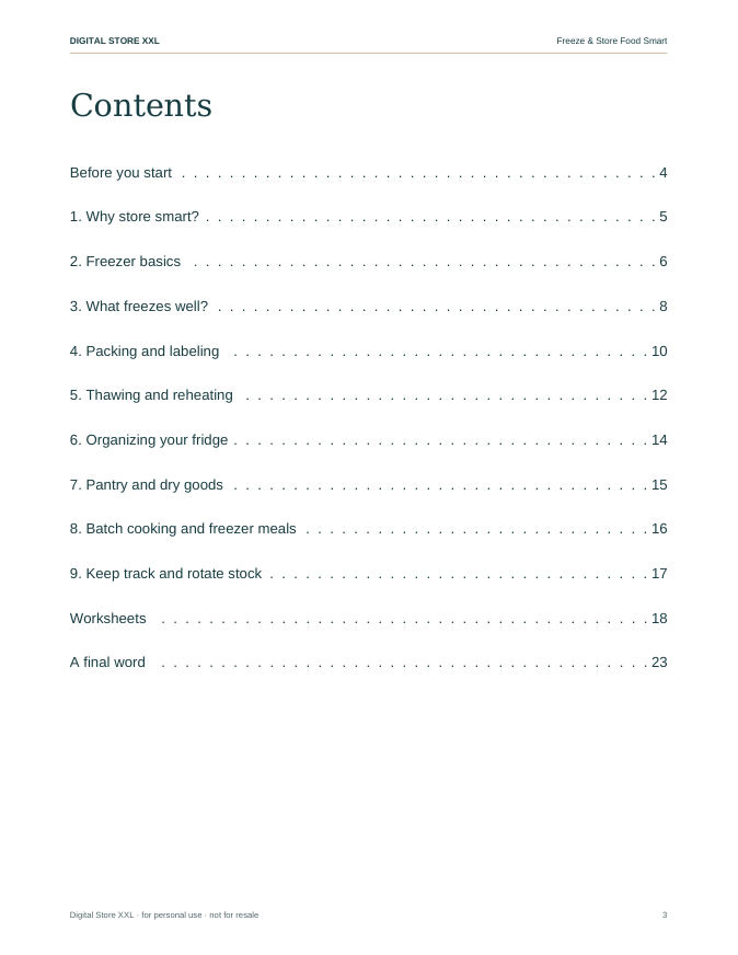 Freeze & Store Food Smart — sample page 3