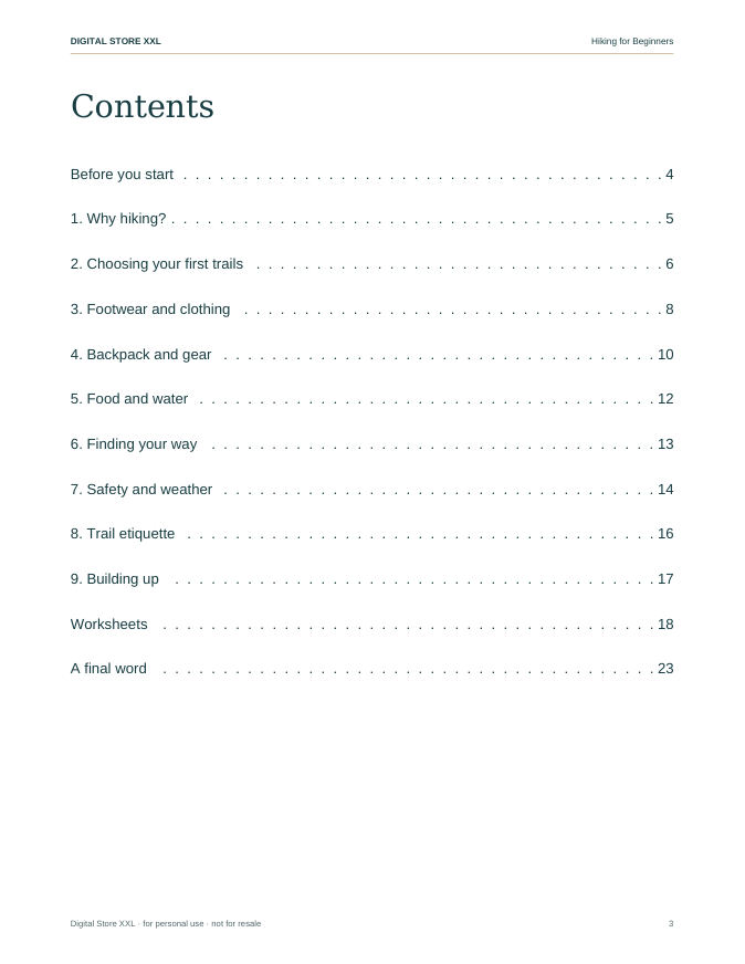 Hiking for Beginners — sample page 3