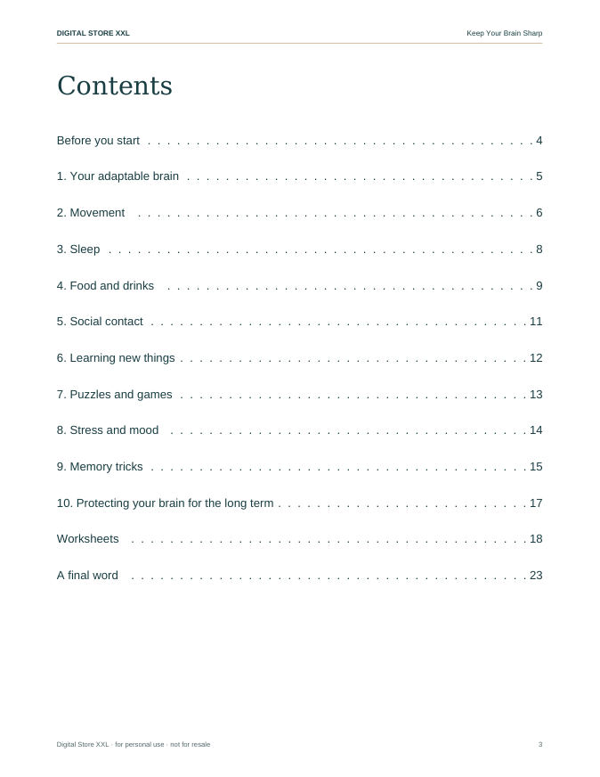 Keep Your Brain Sharp — sample page 3