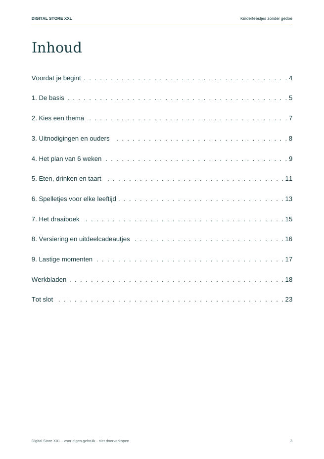 Kinderfeestjes zonder gedoe — voorbeeldpagina 3