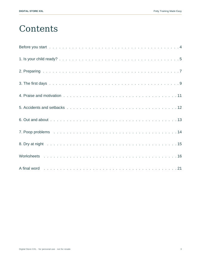 Potty Training Made Easy — sample page 3