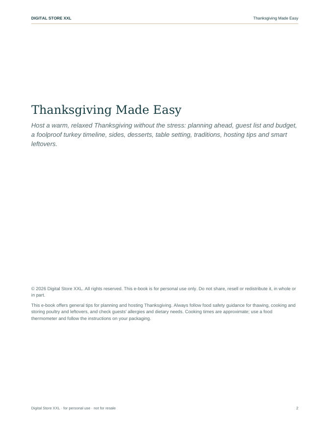 Thanksgiving Made Easy — sample page 2