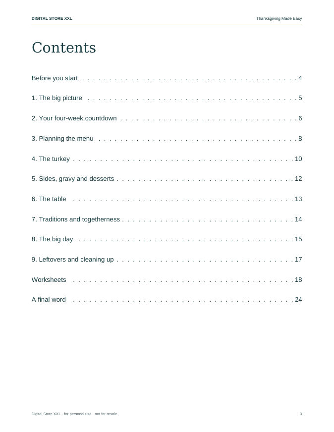 Thanksgiving Made Easy — sample page 3