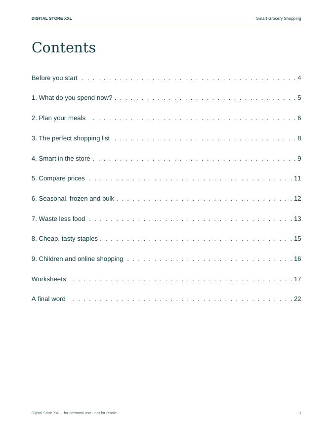 Smart Grocery Shopping — sample page 3