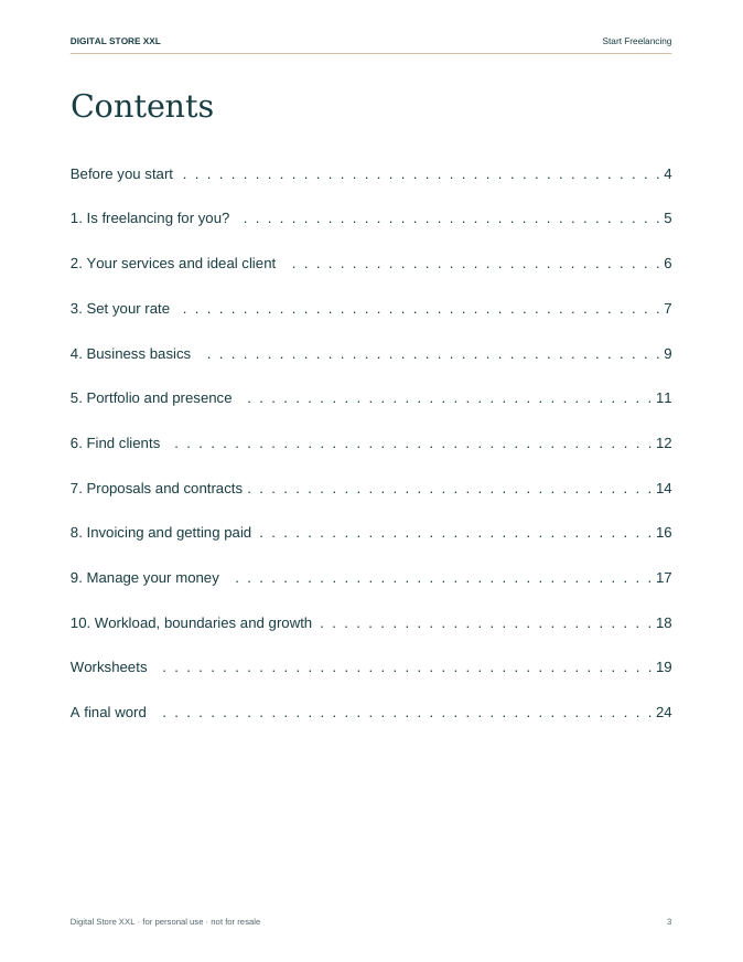 Start Freelancing — sample page 3