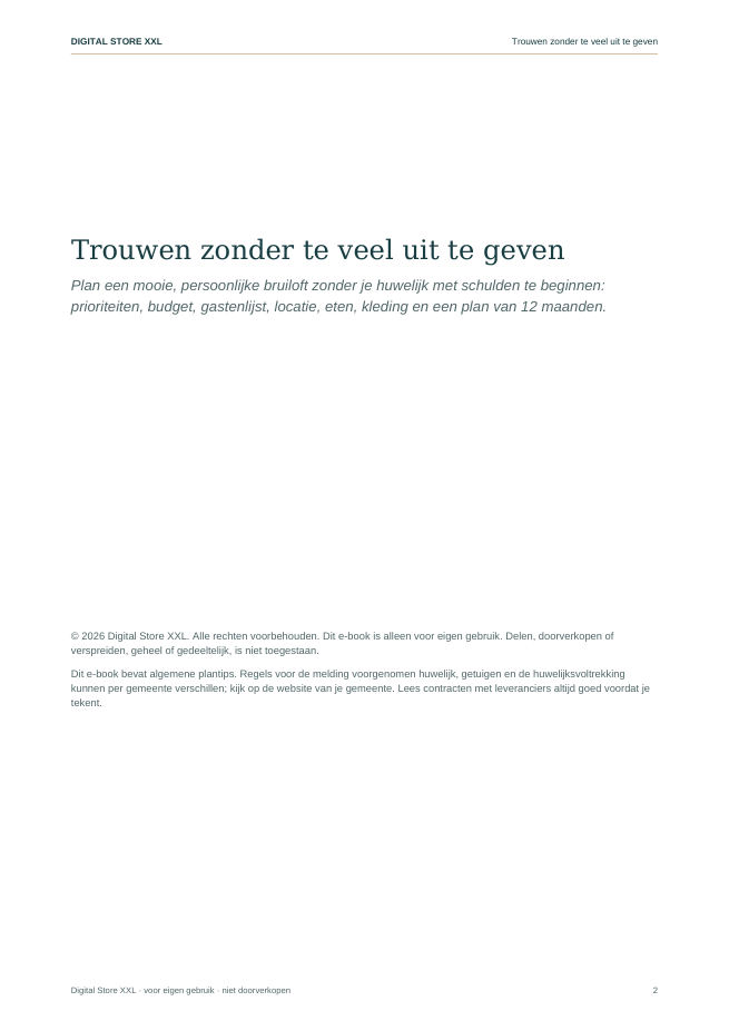 Trouwen zonder te veel uit te geven — voorbeeldpagina 2