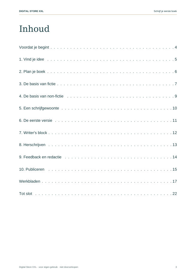Schrijf je eerste boek — voorbeeldpagina 3