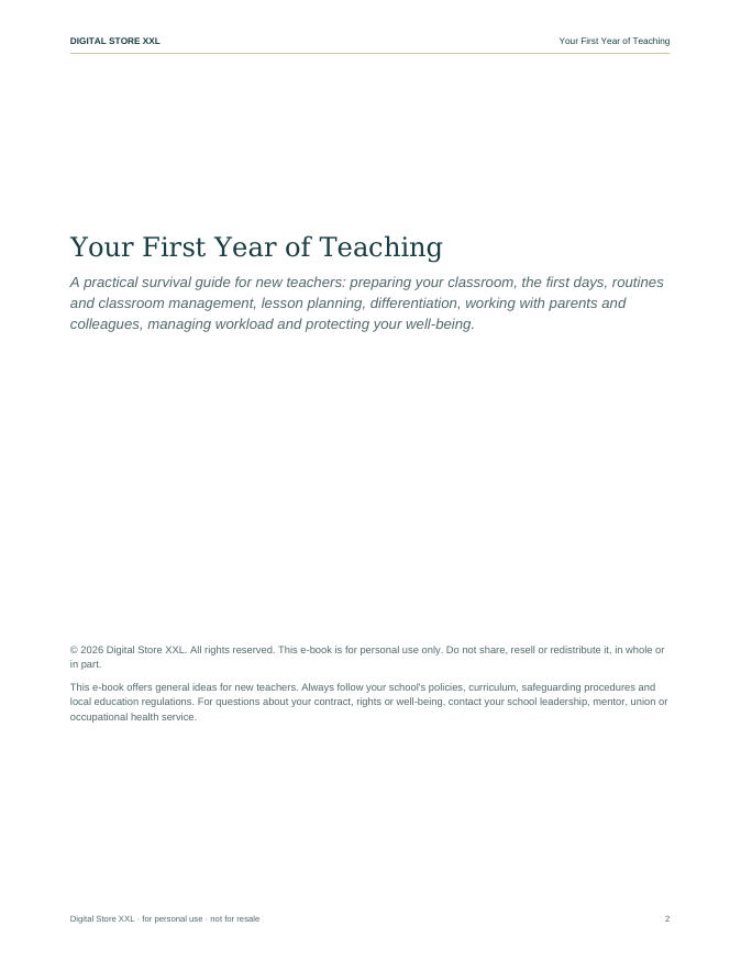Your First Year of Teaching — sample page 2