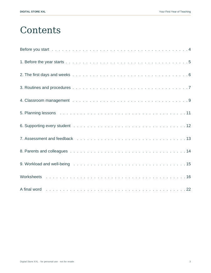 Your First Year of Teaching — sample page 3
